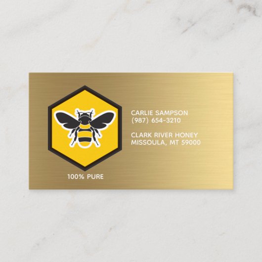 Bienenhalter und Honeycomb White Gold Visitenkarte (Vorderseite)