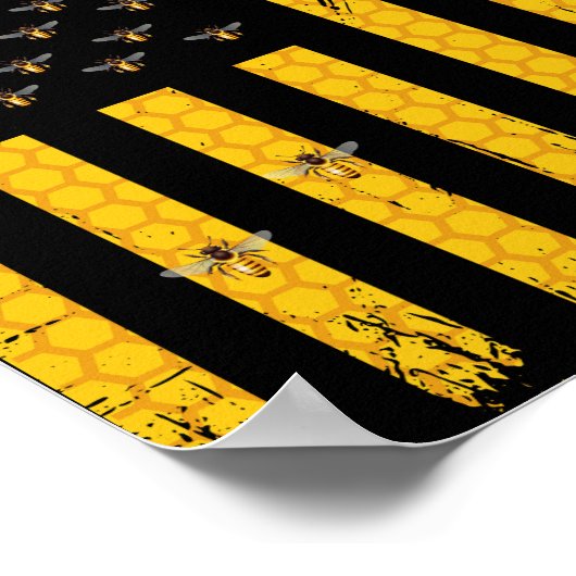 Bienenhalter - US-Flagge Poster (Ecke)