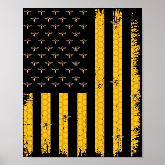 Bienenhalter - US-Flagge Poster (Vorne)