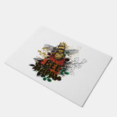 Bienenhappy Colorful Biene und Blume Fußmatte (Schrägansicht)