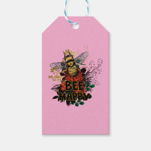 Bienenhappy Colorful Biene und Blume Geschenkanhänger