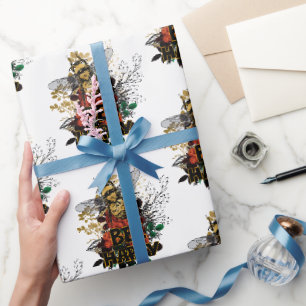 Bienenhappy Colorful Biene und Blume Geschenkpapier