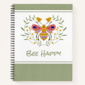 Bienenhappy Folk Art Bumble Bee Notebook Notizblock (Vorderseite)