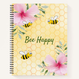 Bienenhappy Hummel, gelbe Honigwabenkizze Notizblock