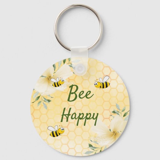 Bienenhappy Hummeln, gelbe Wabenrübe niedlich Schlüsselanhänger (Vorderseite)