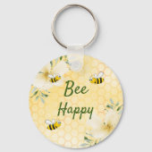Bienenhappy Hummeln, gelbe Wabenrübe niedlich Schlüsselanhänger (Rückseite)