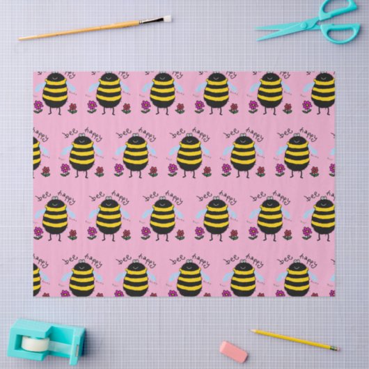 Bienenhappy Niedlich Bee Tissue Paper Seidenpapier (Basteln)