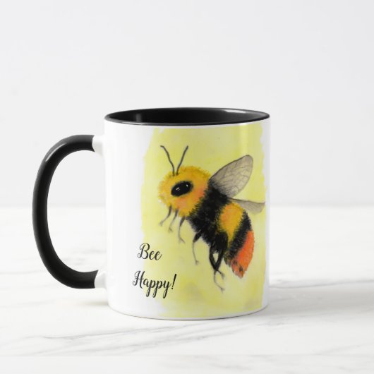 Bienenhappy Watercolor Bee Tasse (Links)