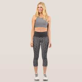 Bienenharmonie-Leggings: Geometrische Ströme Capri Leggings