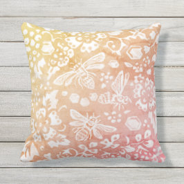 Bienenherbst Gold Rote Rustikale Hütte Bauernhof Kissen