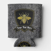 Bienenherringbone-Tweed-Muster für Ihren Text Dosenkühler (Vorderseite)