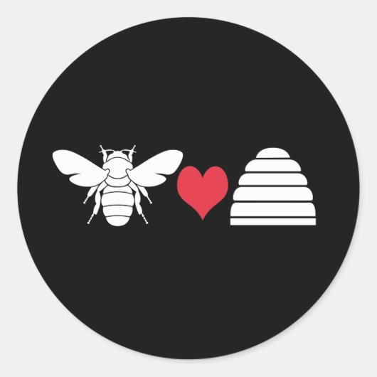 Bienenherz-Hive Runder Aufkleber (Vorderseite)