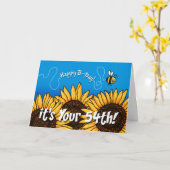 Bienenhintersonnenblume - 54 Jahre alt Karte (Gelbe Blume)