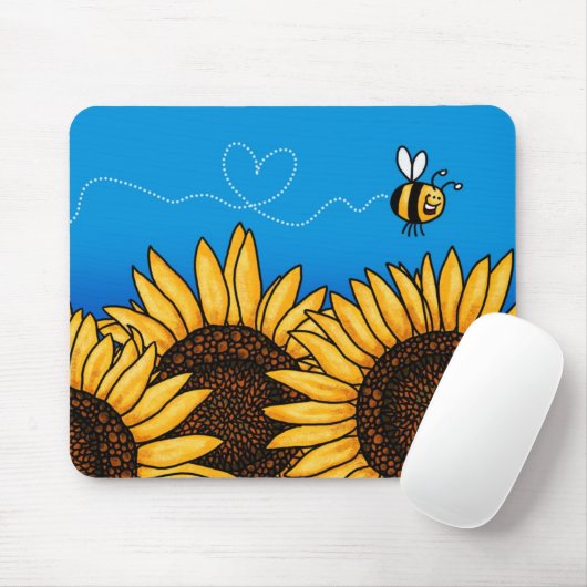 Bienenhintersonnenblume mousepad (Mit Mouse)