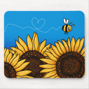 Bienenhintersonnenblume mousepad