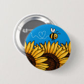 Bienenhintersonnenblumeknopf Button (Vorne & Hinten)