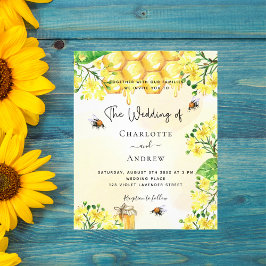 Bienenhochzeit Gelbe Blütenblätter Einladung Flyer