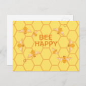 Bienenhonig-Bienen auf gelben Waben Postkarte (Vorne/Hinten)
