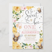 Bienenhonig zum Geburtstag Einladung Girl So Sweet (Vorderseite)