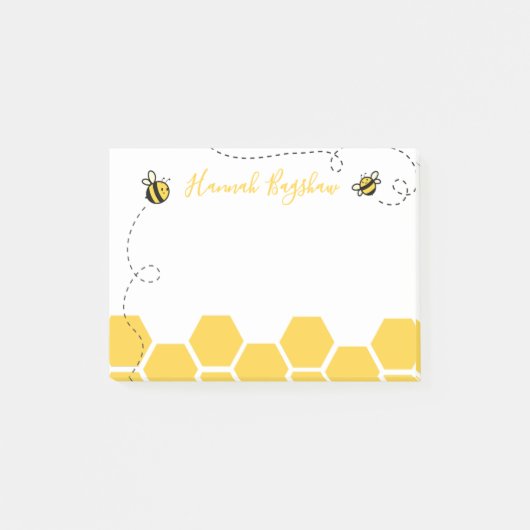 Bienenhonigwaben-Notizzettel Post-it Klebezettel (Vorderseite)