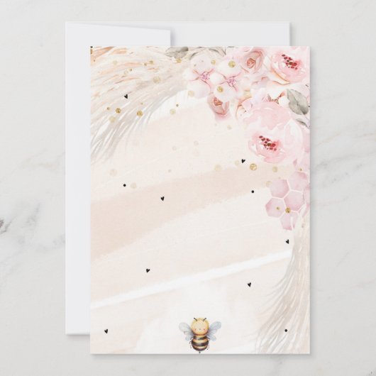 Bienenhonorare Einladung Baby Dusche Eltern zu Bie (Rückseite)