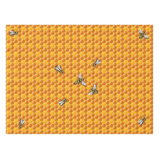 Bienenhühner-Wabenvorlage Tischdecke (Vorderseite (Horizontal))