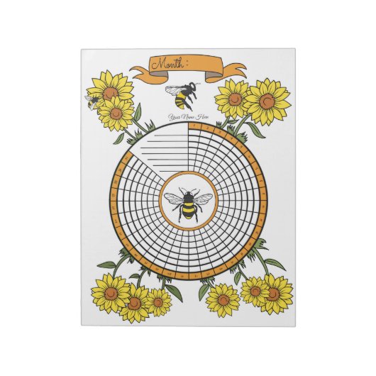 Bienenhyftracker-benutzerdefinierter Notepad Notizblock (Rotiert)