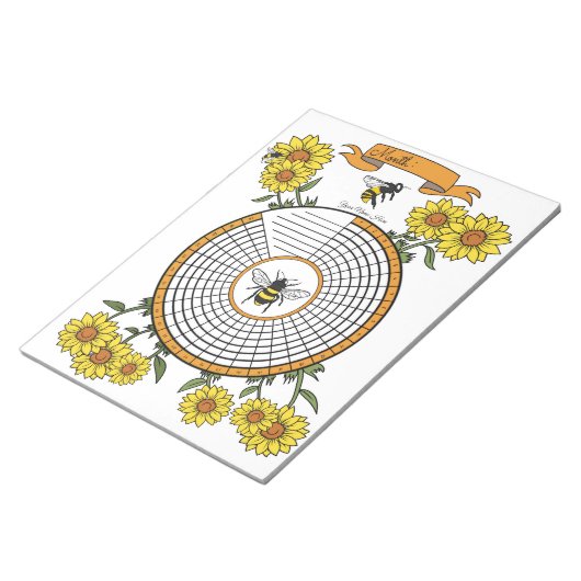 Bienenhyftracker-benutzerdefinierter Notepad Notizblock (angewinkelt)