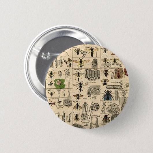 Bieneninsekt-Bug-Wasp-Bienen Button (Vorne & Hinten)