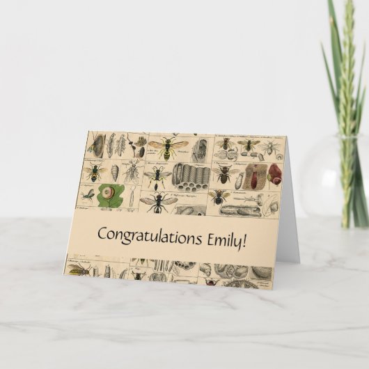 Bieneninsekt-Bug Wasp Naturbienen Malerei Karte (Vorderseite)