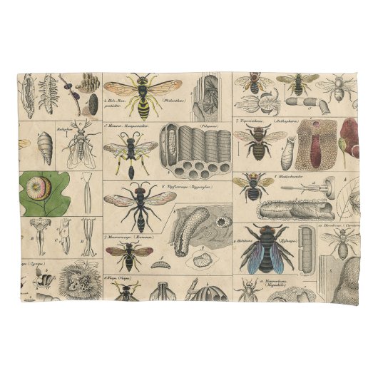 Bieneninsekt-Bug Wasp Naturbienen Malerei Kissenbezug (Vorderseite)