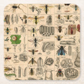 Bieneninsekt-Bug Wasp Naturbienen Malerei Rechteckiger Pappuntersetzer (Vorderseite)