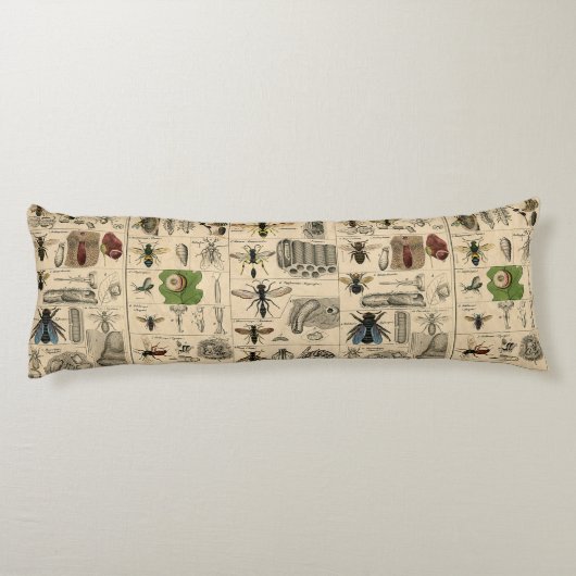 Bieneninsekt-Bug Wasp Naturbienen Malerei Seitenschläferkissen (Rückseite)