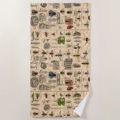 Bieneninsekt-Bug Wasp Naturbienen Malerei Strandtuch (Vorderseite)