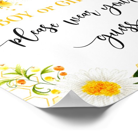 Bienenjunge oder -mädchen tragen Sie bitte Ihr Ver Poster (Ecke)