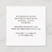 Bienenkäfer Honey Apiary Square Business Card Quadratische Visitenkarte (Rückseite)
