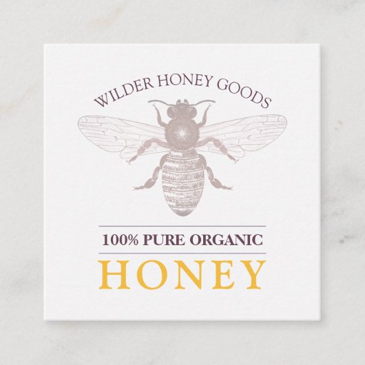 Bienenkäfer Honey Apiary Square Business Card Quadratische Visitenkarte (Vorderseite)