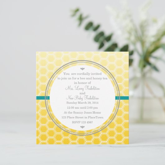 Bienenkarte Einladung (Stehend Vorderseite)