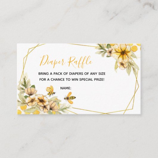 Bienenkarte mit Botanischer Babydusche Begleitkarte (Vorderseite)