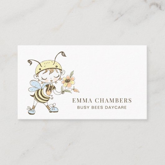 Bienenkarte Tagesbetreuung Babysitting Business Ca Visitenkarte (Vorderseite)