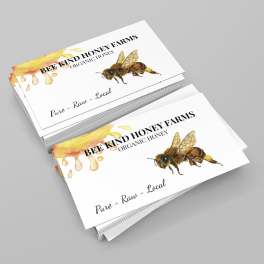 Bienenkarte Watercolor Honey Farm Business Card Visitenkarte