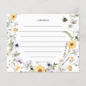 Bienenkarte Wildblume Blumenkohl Brautparty Rezept (Rückseite)