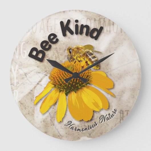 Bienenkind - Harmonische Natur Große Wanduhr (Vorderseite)