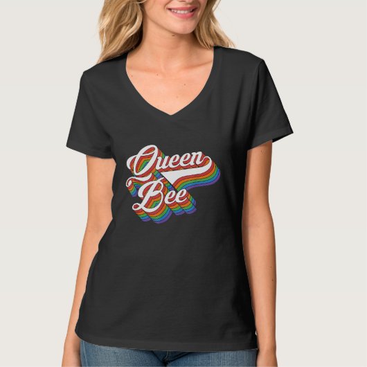 Bienenkirche Queen Bee Crown Niedlich Honeybee Api T-Shirt (Vorderseite)