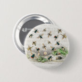 Bienenkleiferin Königin Bienen Antike Button (Vorne & Hinten)