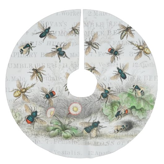 Bienenkleiferin Königin Bienen Antike Polyester Weihnachtsbaumdecke (Vorderseite)