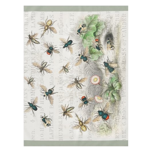 Bienenkleiferin Königin Bienen Antike Tischdecke (Vorderseite)