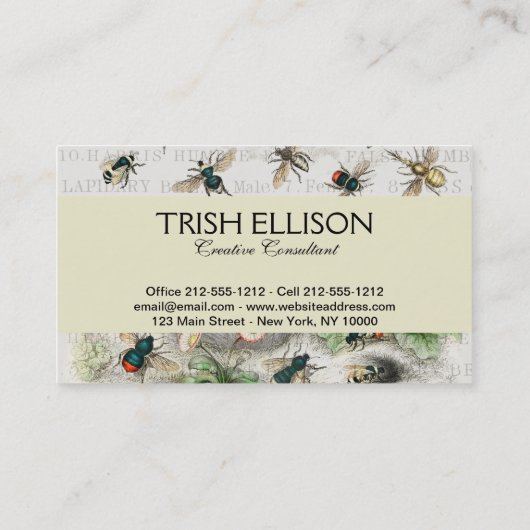 Bienenkleiferin Königin Bienen Antike Visitenkarte (Rückseite)