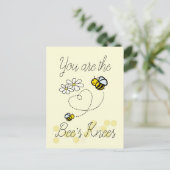 Bienenknochen Niedliche Hummelbienen - Valentinisc Postkarte (Stehend Vorderseite)