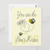 Bienenknochen Niedliche Hummelbienen - Valentinisc Postkarte (Vorne/Hinten)